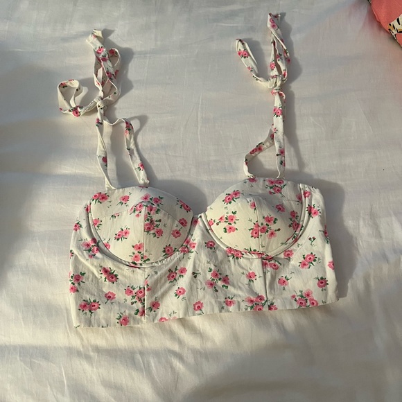 Zara Tops Zara Floral Bustier Top Poshmark
